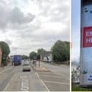 Norman Way (left), Melton, and the new Emergency Help Point located there this week