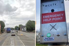 Norman Way (left), Melton, and the new Emergency Help Point located there this week