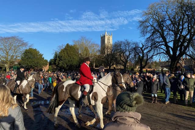 Last year's Melton New Year hunt meet, in Play Close Park