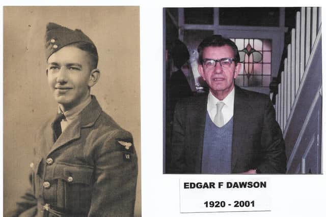 Edgar Dawson in his wartime RAF uniform and pictured in later years