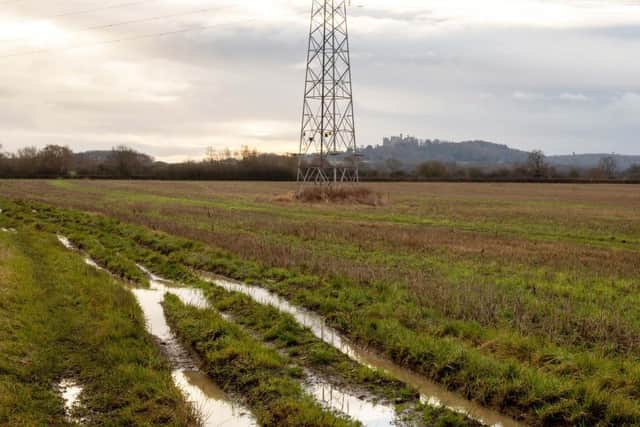 The site where the solar farm will look like at Easthorpe, with Belvoir Castle in the background