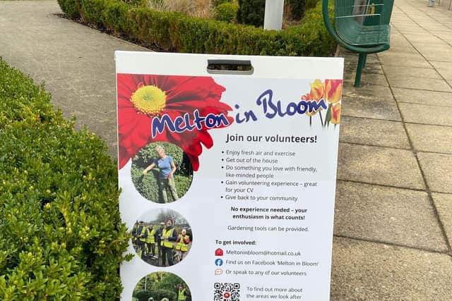 The new Melton In Bloom A-board