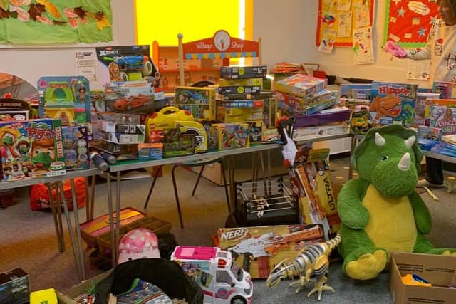 Some of the many donations for this year's Melton Christmas toy appeal