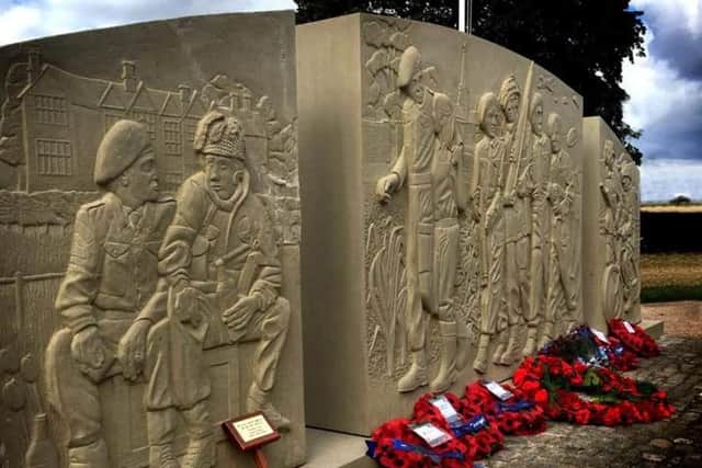 The poignant memorial sculpture for the 10th Battalion at Burrough on the Hill