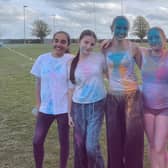 Some of the MV16 students pictured after their charity Colour Run