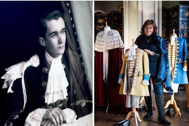 LEFT: Charles, Marquis of Granby, at the Coronation of George VI in 1937 and (right) the Duchess of Rutland shows off his robes as they go on public display