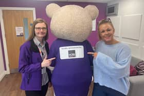 Jessie Walker, KS Composites and Kirsty Coxon, Rainbows with mascot, Bow Bear