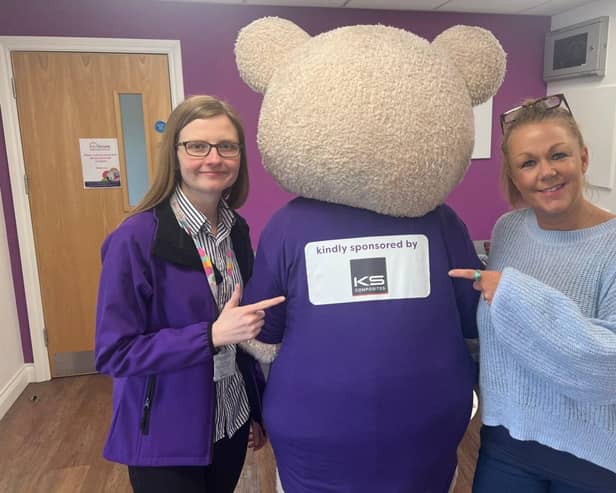 Jessie Walker, KS Composites and Kirsty Coxon, Rainbows with mascot, Bow Bear