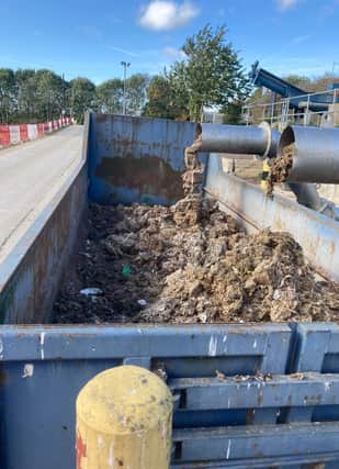 The rag skip at Melton Mowbray's Severn Trent sewage treatment works