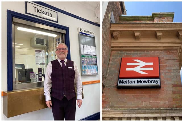 Glen Fiddy beside the ticket office at Melton railway station