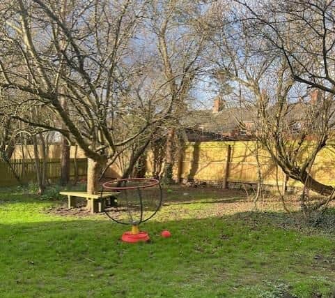 How the site looked before the new garden area was opened at Asfordby Hill Primary School