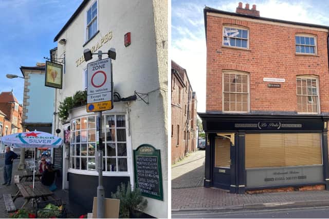 The Grapes pub (left) and La Perla restaurant, which may soon close due to crippling bills and the cost of living crisis