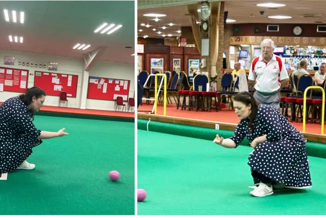 Melton MP Alicia Kearns tries her hand at bowls on her visit to Melton Indoor Bowls Club