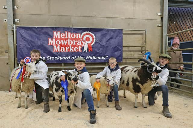 Winners of the Sheep Young Handlers class (aged nine and over) at  Melton Christmas Fatstock Show and Sale