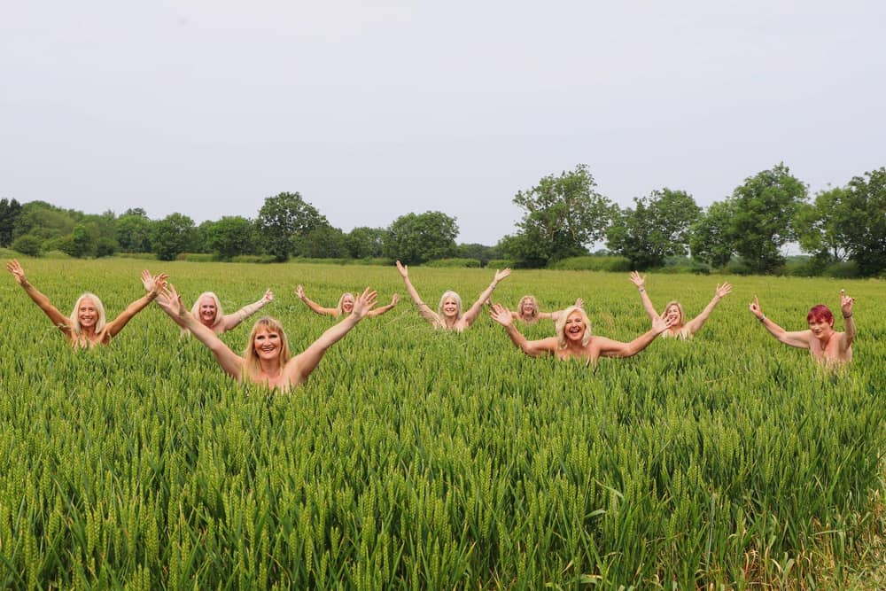 One of the photos taken for the calendar which is raising money for Cancer Research UK