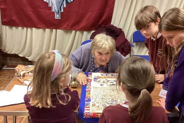 Davina Bates tells Somerby students about her wartime memories
