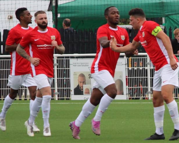 Keenan King - opening goal for Melton against Heanor.