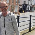 Nataliia Kirichuk pictured in Burton Street with Phil Balding, who has given her family a home in Melton