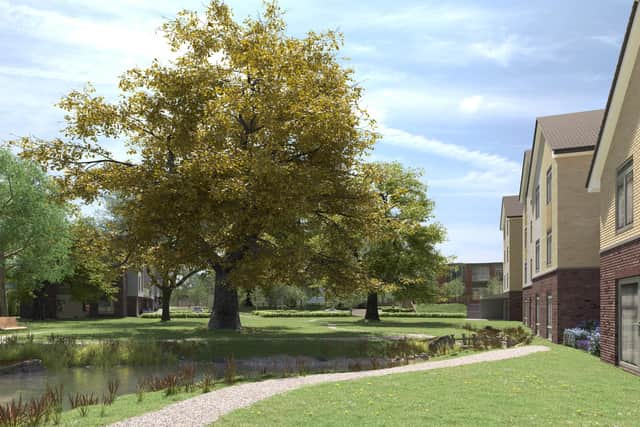 A computer image illustrating the development at Pera Business Park in Melton
