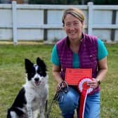 Local Crufts champion Caroline Knight and Starry who will be performing to music at the Dove Cottage Day Hospice dog show
