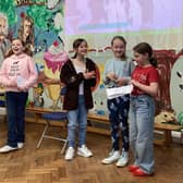 Buckminster Primary School pupils try to make the school laugh on Comic Relief day