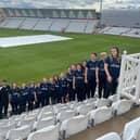 Belvoir's players at Trent Bridge in their new kit, sponsored by Jupiter Asset Management.