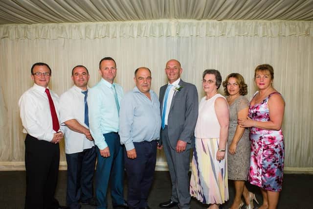 Niven Keightley with his surviving brothers and sisters, from left: Billy Keightley, (named after his Grandad), Mark Keightley, Danny Keightley, Johnny Keightley, Niven (known as Niv), Karen Randall (nee Keightley), Sue Duffin, (nee Keightley) Sally Keightley