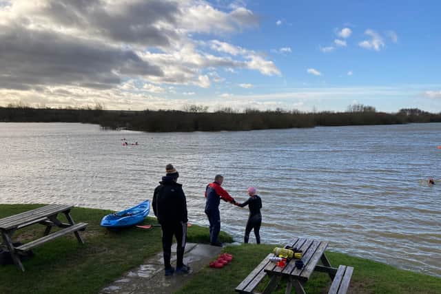 Race Hub open swimmers enjoy their new base at Frisby Lakes