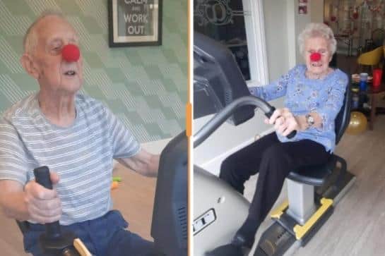 Residents at The Amwell Care Home in Melton raise money for Comic Relief with a 12-hour exercise challenge