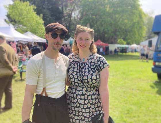 Simon Flavell and Emma Rose Gough wearing their vintage clothing at last year's 40s Weekend Melton Mowbray