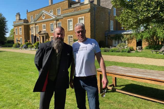 Robert Portal (right), one of the stars of The Loyal Enemy, with Gary Tomlinson, a Melton man who appears as an extra