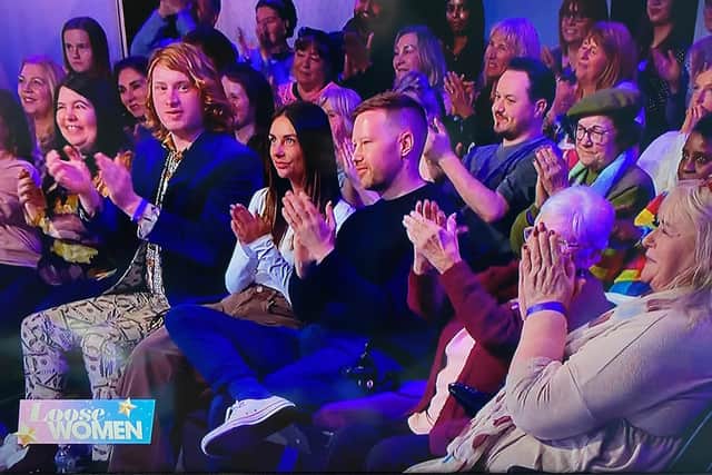 Cormac Boylan (left) on the audience front row for the Loose Women TV show