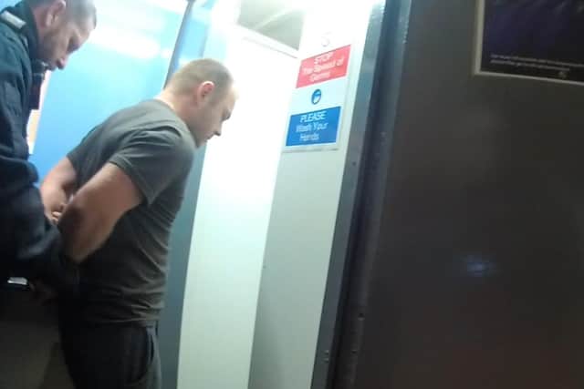 Police arrest John Jessop at his workplace for the murder of Clair Ablewhite