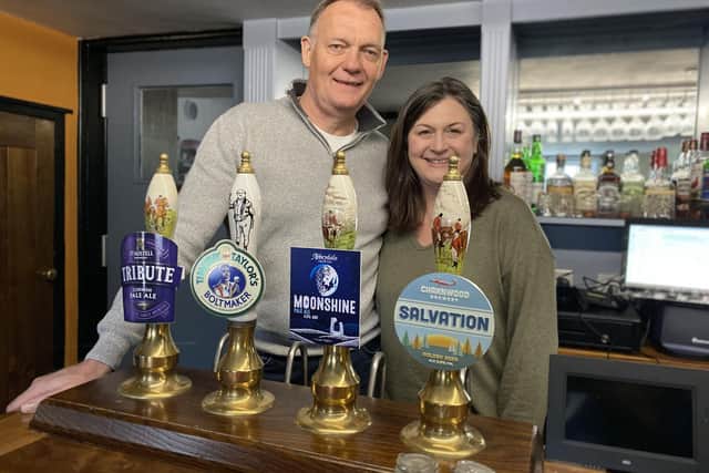 Simon and Tania Henson, tenants at The Black Horse pub at Grimston