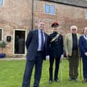 The official opening of Melton's new almshouses, from left, Melton MP Edward Argar, the High Sheriff of Leicestershire John Chatfeild-Roberts, trustee Simon Shouler and Mayor of Melton, Councillor Tim Webster