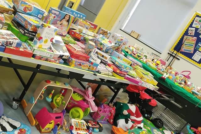 Some of the toys and games donated for Melton children last year