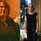 Hannah Paterson pictured before and after her major weight loss journey