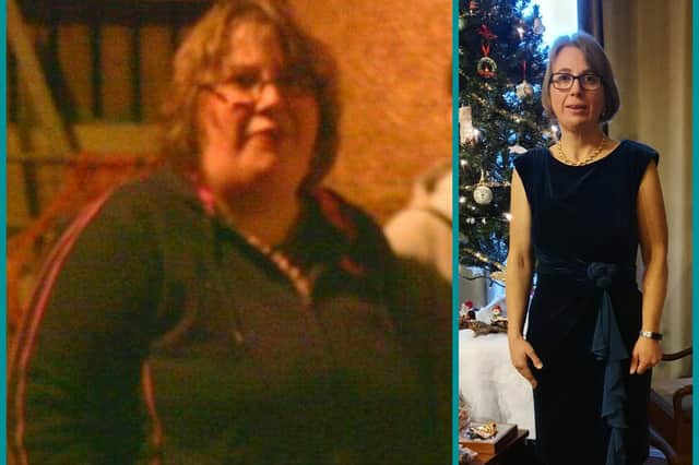 Hannah Paterson pictured before and after her major weight loss journey