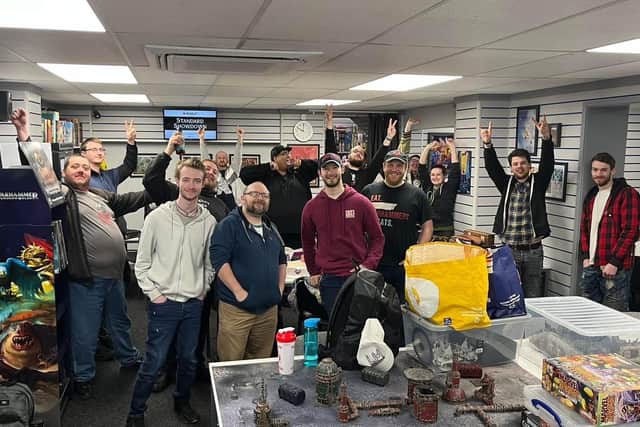 Gamers pictured at the 24-hour marathon at Melton's Black Dragon Games