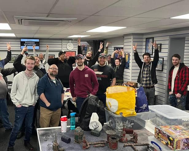 Gamers pictured at the 24-hour marathon at Melton's Black Dragon Games