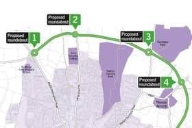 The route of the MMDR and where it will pass to the north and east of Melton Mowbray