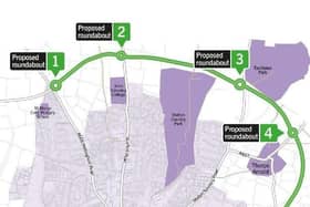 The route of the MMDR and where it will pass to the north and east of Melton Mowbray