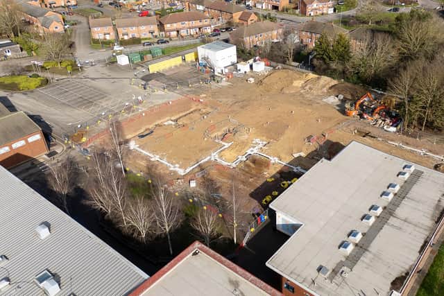 Development work at Long Field Spencer Academy IMAGE Melton and around from ABOVE Steely DRONE