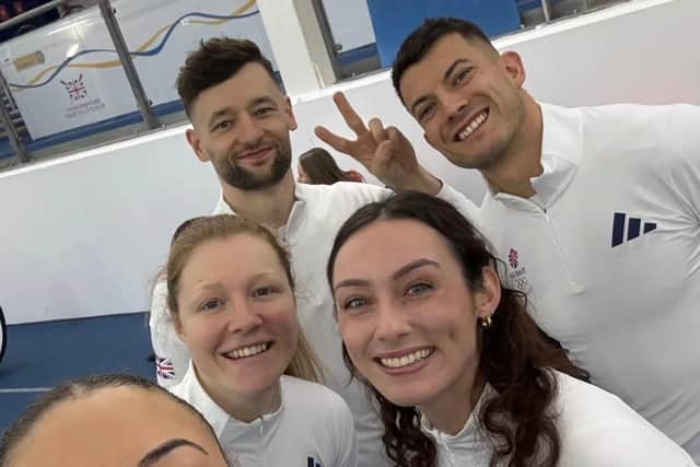 Amelia Coltman pictured with Team GB team-mates at the Winter Olympics