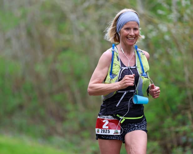 First lady finisher Louise Andrews from Kenilworth Runners