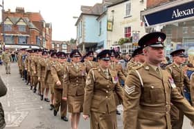 Serving men and women take part in last year's annual Remembrance Sunday parade through Melton Mowbray