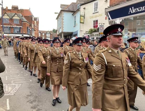 Serving men and women take part in last year's annual Remembrance Sunday parade through Melton Mowbray