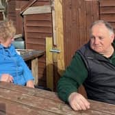 Two of the allotment holders at Doctors Lane, Melton, who are angry about the latest vandal attacks