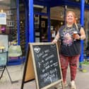 Charlie Donovan outside her Charlie's Bar in Melton Mowbray