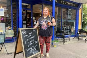 Charlie Donovan outside her Charlie's Bar in Melton Mowbray